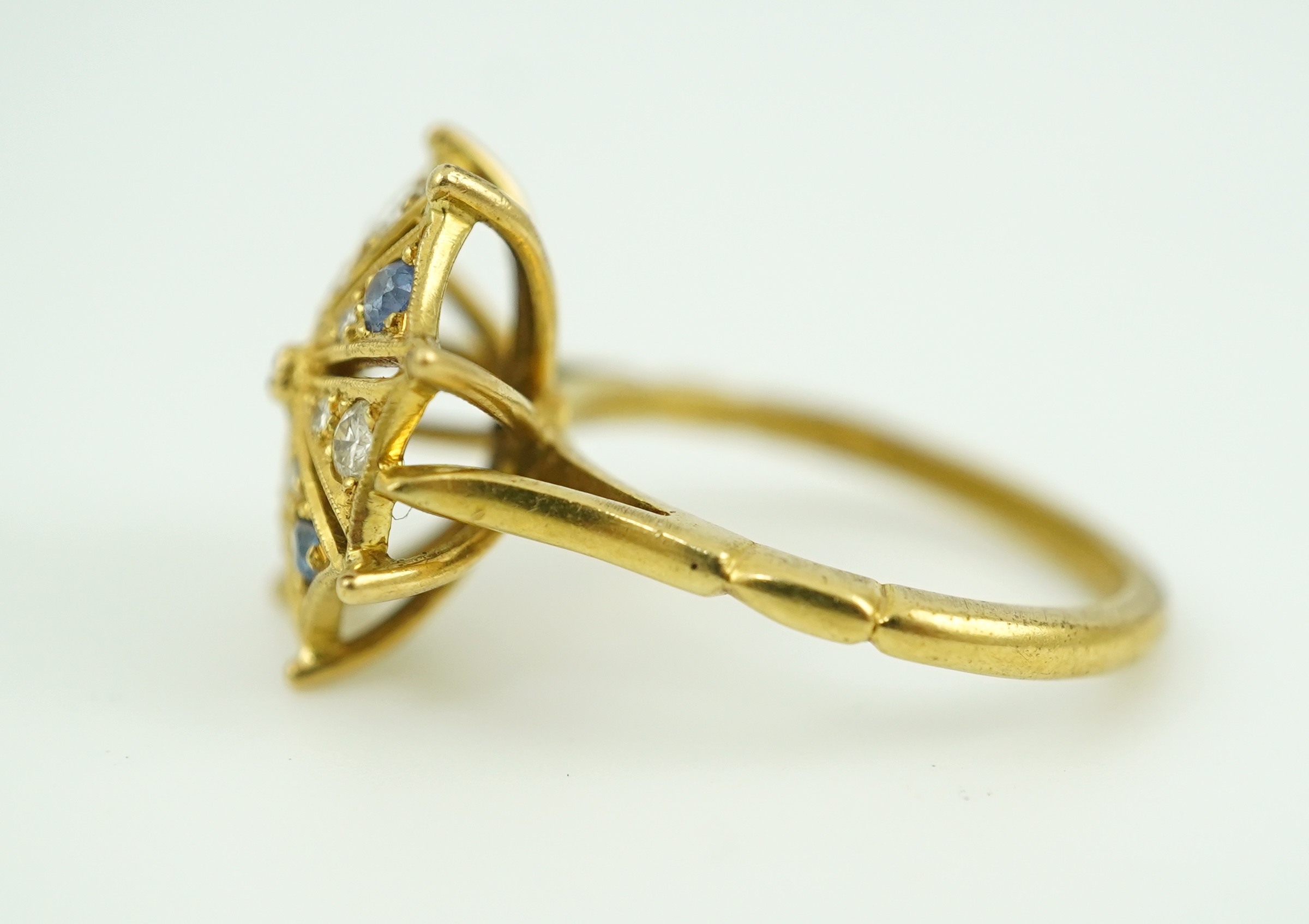 A sapphire and diamond ring